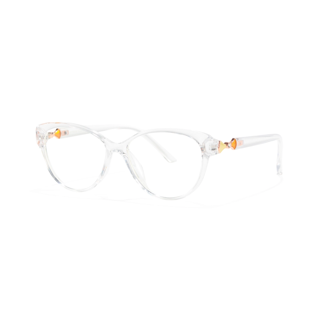 Angle view of Delyth cat eye tr90 eyeglasses CR0302509 in clear